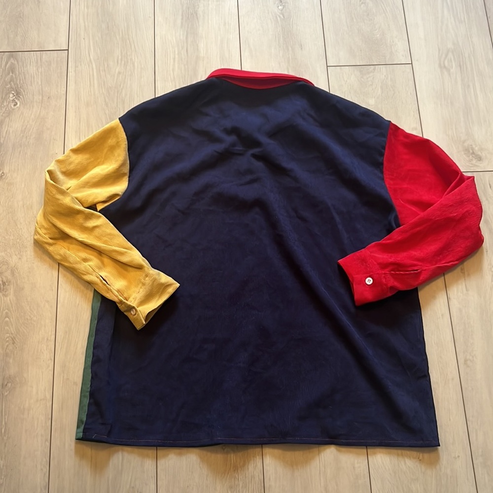 Color Block Ribbed Button Down - image 6